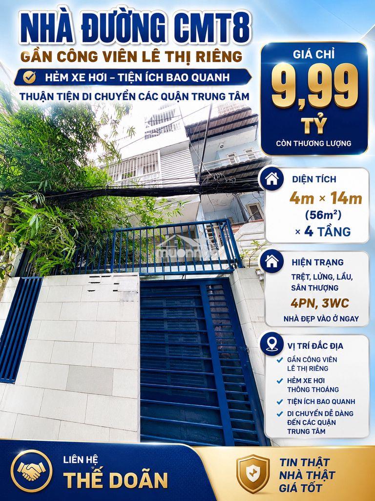 📢 Nhà cmt8 gần công viên lê thị riêng, hẻm xe hơi, tiện ích bao quanh