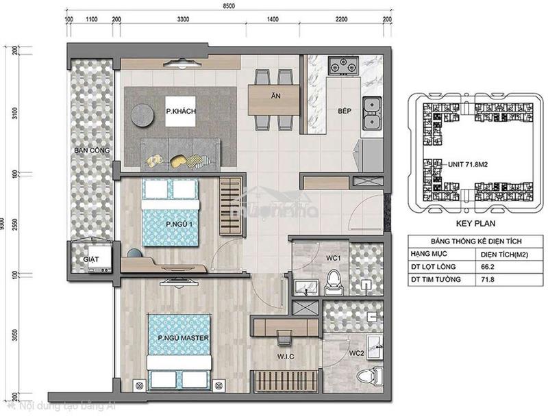 Bán 2pn sông lớn ban công dài 71m2 - bao thuế phí chuẩn bị ra sổ