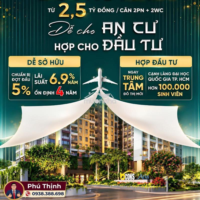 Bán căn hộ bcons aria cạnh ga metro - bank hỗ trợ lãi cố định 6.9%/năm