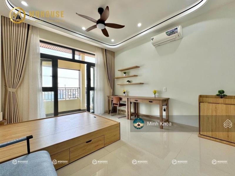Cho thuê cc mini studio ban công tone gỗ cực đẹp gần etown cộng hòa, hvhk, ga t3