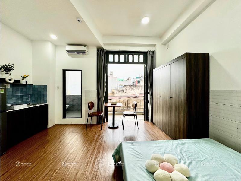 Cho thuê studio ban công mới 100% âu cơ gần đh văn hiến - full nt - Ảnh 4