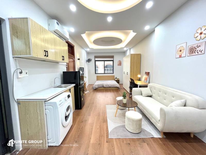 Căn hộ 45m² máy giặt riêng – nhà mới, gần hàng xanh, giáp quận 1 | nguyễn gia trí, bình thạnh