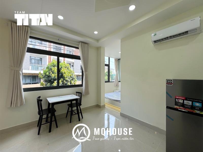 Cho thuê căn hộ 1pn cửa sổ lớn thoáng mát, có máy giặt riêng, full nội thất cao cấp – gần đại học hutech, uef - lê trực, quận bình thạnh