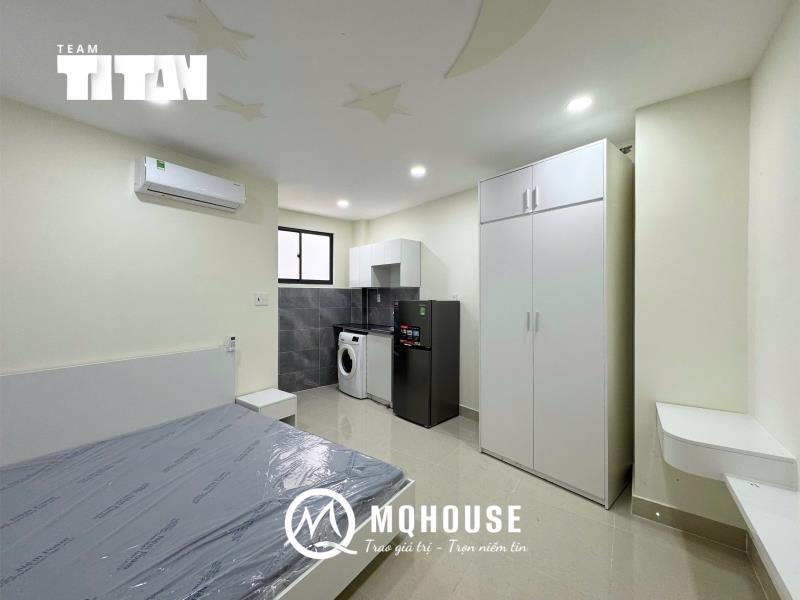 Căn hộ full nội thất máy giặt riêng - lê trực – gần trục đường lê quang định