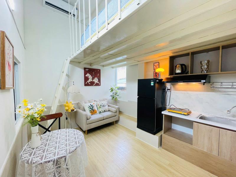 Phòng gác lửng decor xinh – nguyễn đình chiểu, q3 | full nội thất – bếp riêng