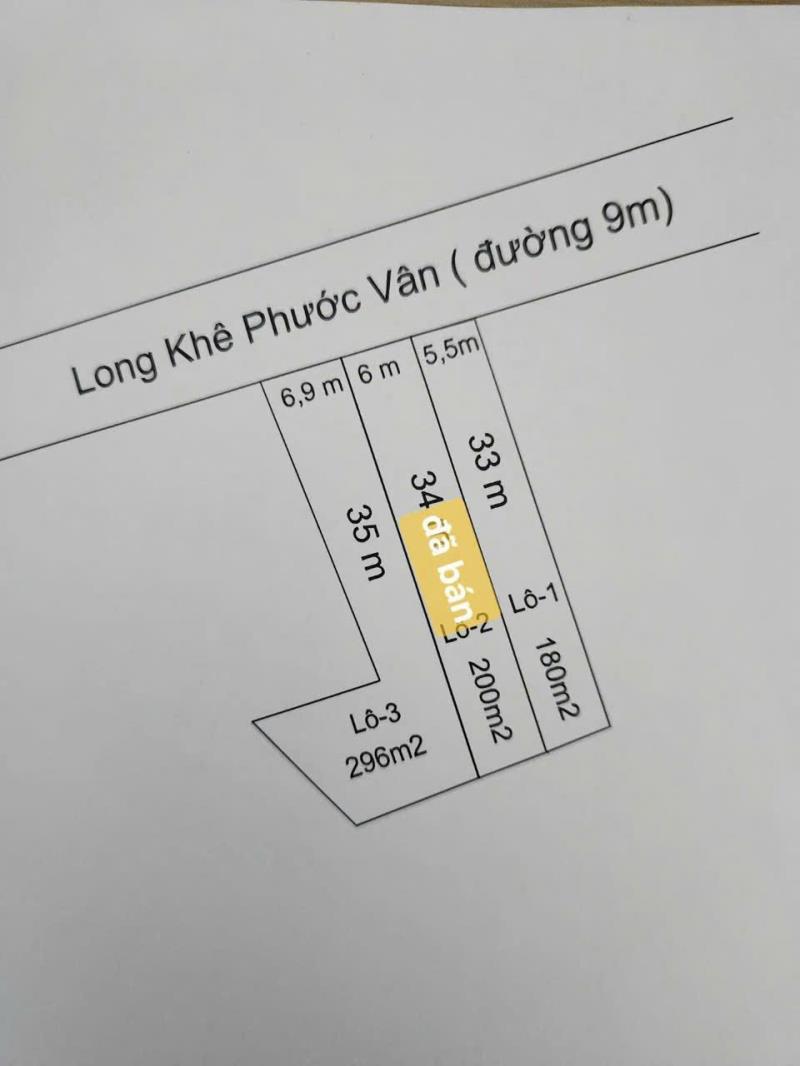 Bán 2 nền thổ cư mặt tiền liên xã long khê - phước vân 180m2 giá 1,75 tỷ , 296m2 giá 2,4t - Ảnh 3
