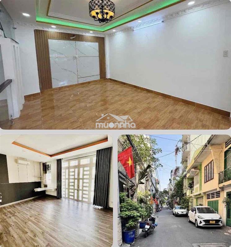 Nhà rộng mới, hẻm xh - dt 4x 18m hàng xanh sát q1, 1trệt 1lầu sân xe