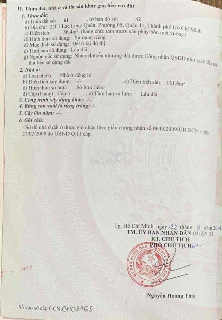 Nhà chính chủ q11 bình thới - Ảnh 4