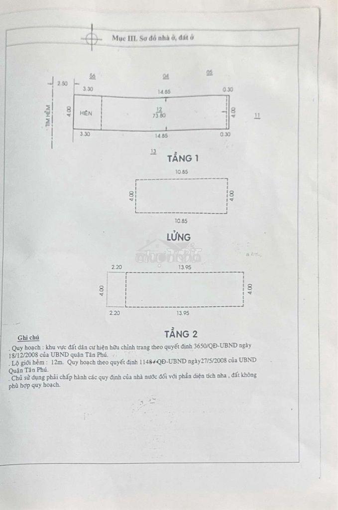 74m2( 4x18) bán nhà tân phú. lũy bán bích. oto ngủ nhà.tiện xây mới.